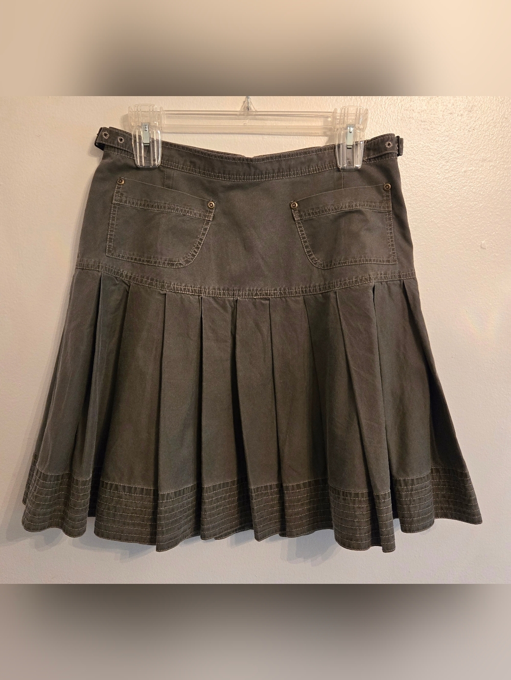 Peruvian Connection Womens Gray Cotton Pleated Skirt Size 8